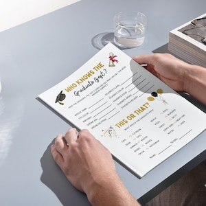 Who Knows The Graduate Best, How Well Do You Know the Grad, Printable Graduation Trivia, Graduation Party Games, Digital Download image 5