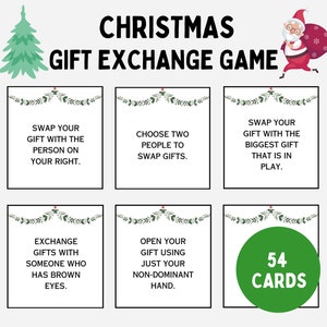 Kerstcadeau Exchange Game, Witte Olifant Gift Exchange Cards, Yankee Swap Gift Exchange Cards, Holiday Present Swap Party Game, A2