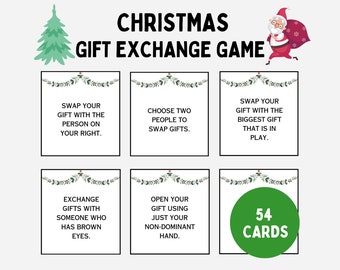 Christmas Gift Exchange Game, White Elephant Gift Exchange Cards, Yankee Swap Gift Exchange Cards, Holiday Present Swap Party Game, A2