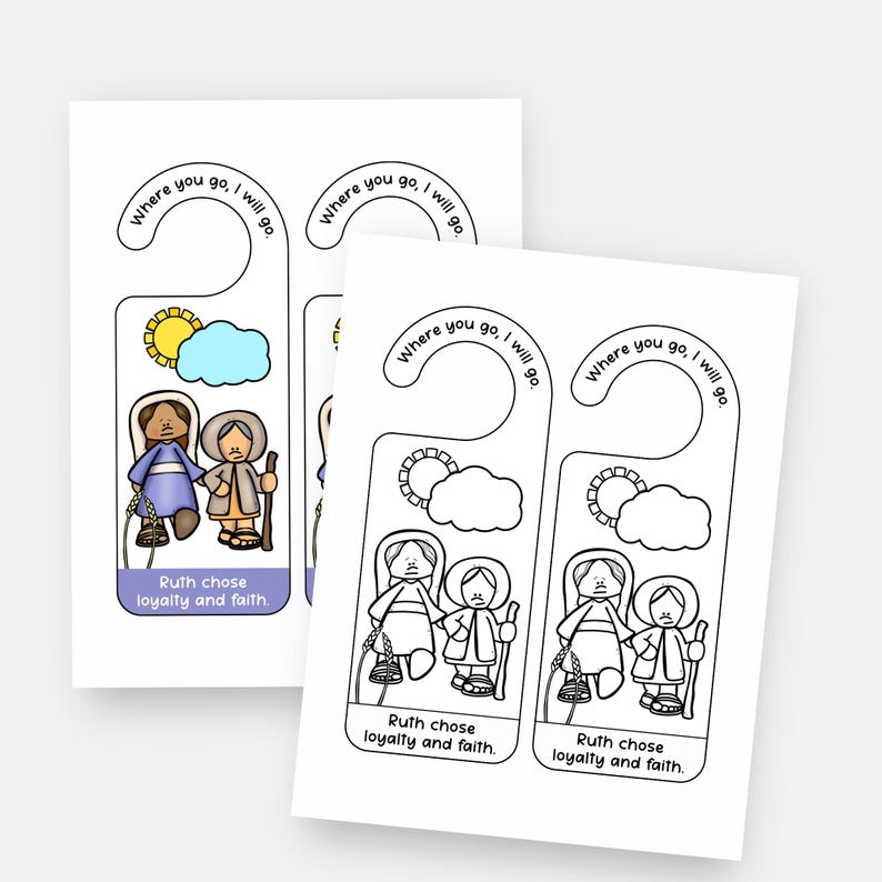 Doors Ruth Ruth and Naomi, Story of Ruth Door Hanger, Easy Bible Craft, Sunday ...
