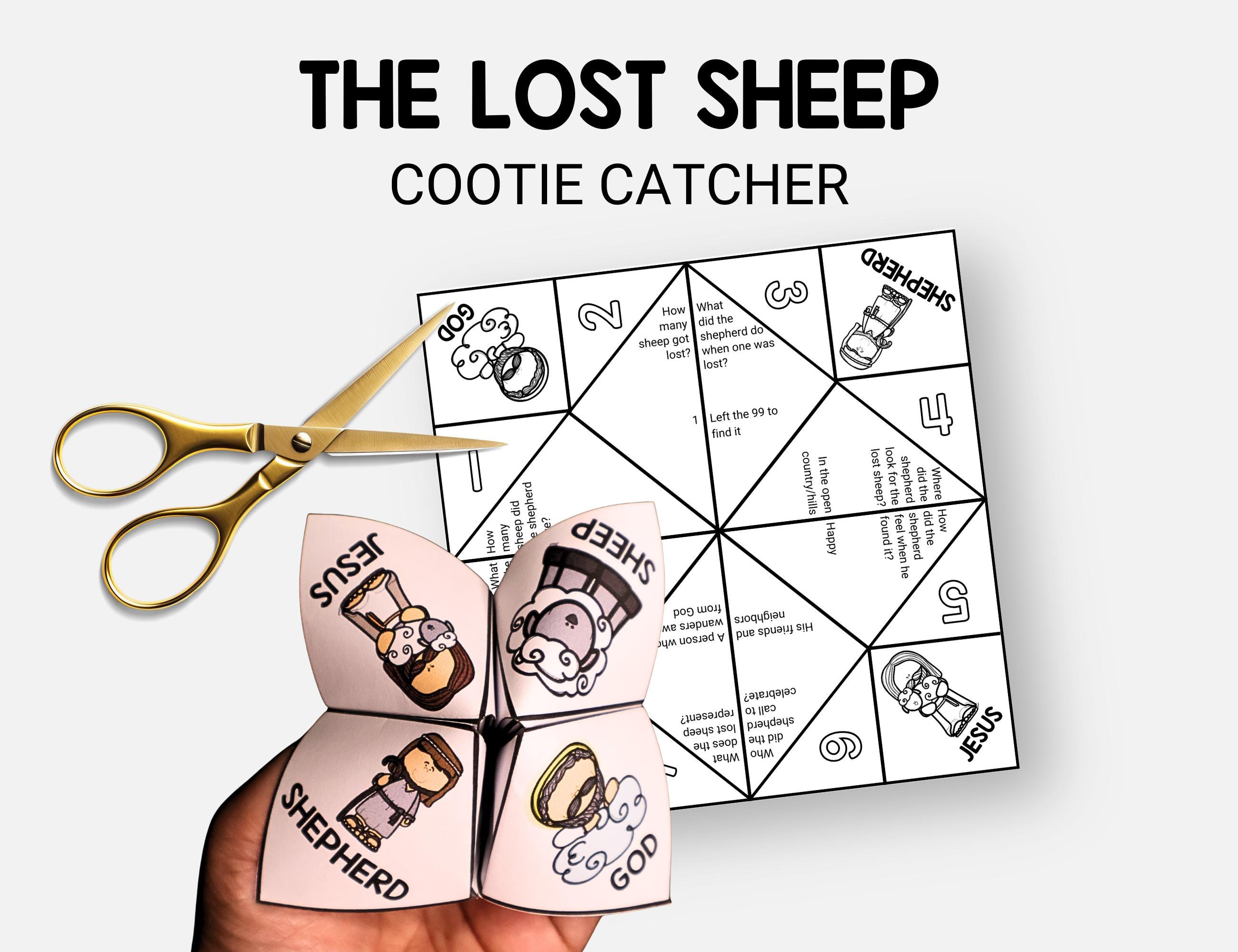 The Lost Sheep, Printable Jesus' Parables Cootie Catcher, Sunday…