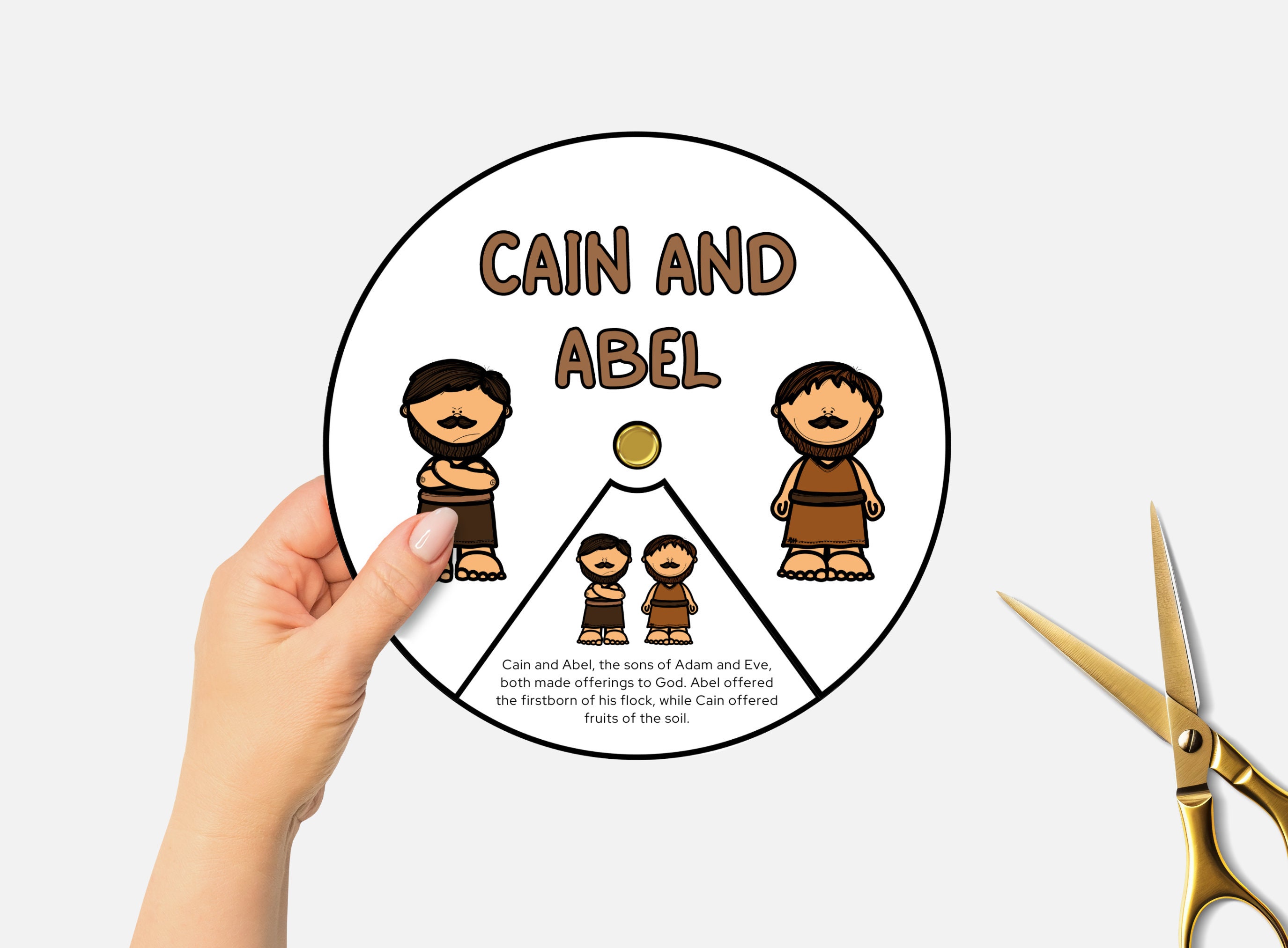Cain and Abel, Printable Bible Coloring Wheel, Sunday School Craft