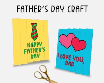Father's Day Craft, Printable Agamograph, Easy 2 Way Picture Coloring Craft, Kids Classroom Activity, Homeschool, DIY Keepsake for Dad