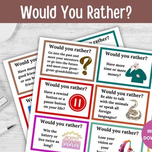 Dementia Would You Rather, Memory Game, Alzheimers Activities, Dementia Activities, Reminiscing Game, Ice Breaker Game, Family Game Night