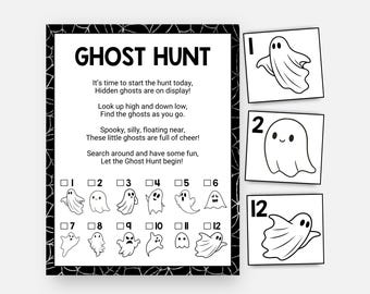 Ghost Hunt, Halloween Scavenger Hunt Game, Riddle Treasure Hunt, Kids Ghost Party Game Printable, October Classroom Activity