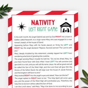 Nativity Left Right Game, Printable Youth Group Game, Christian ...