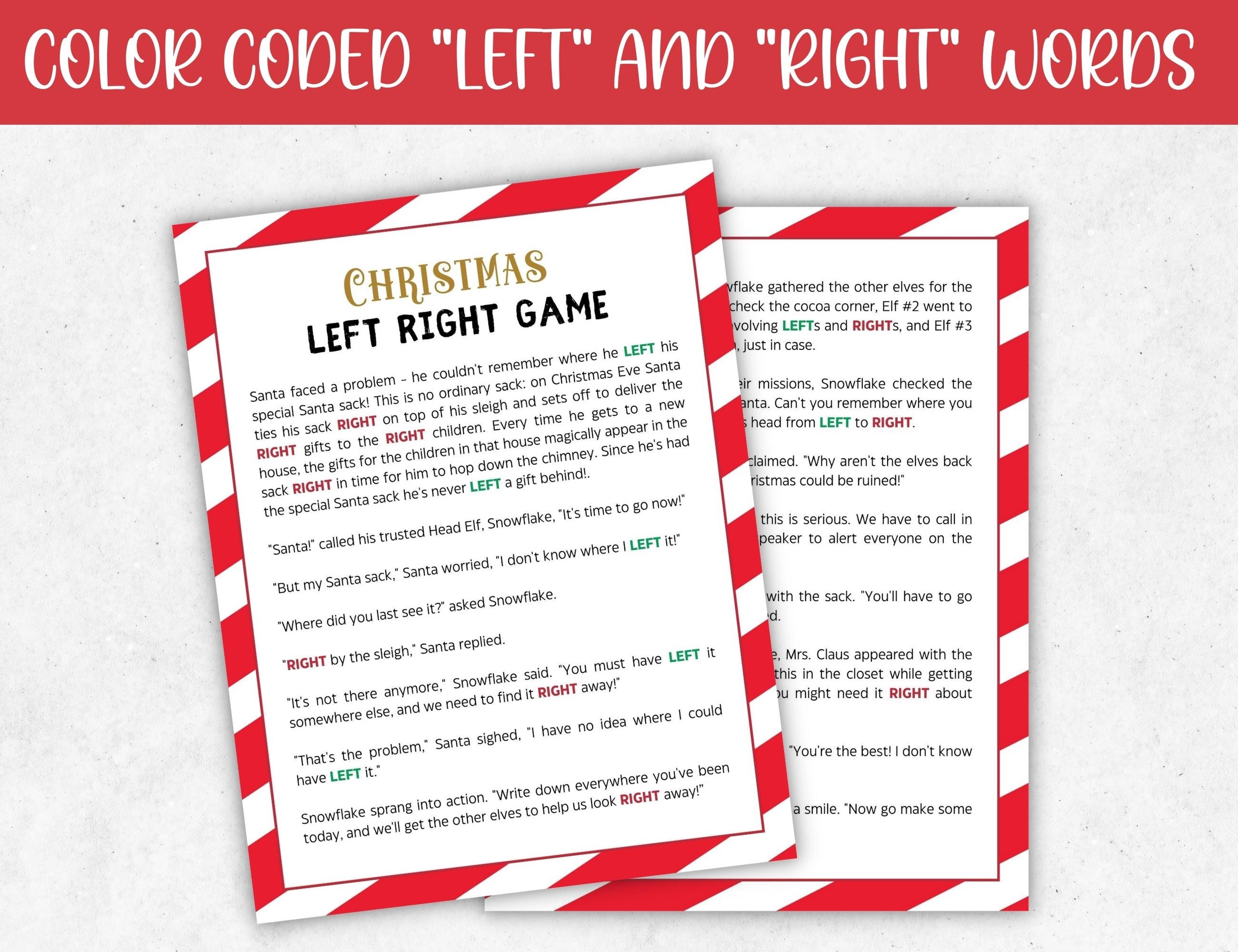 Christmas Left Right Game, Gift Exchange Game, Christmas Party Game