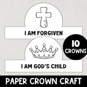 Who I am in Christ, Identity in Christ Printable Bible Faith Crown, Easy Kids Christian Craft, Sunday School, Church Activity, Homeschool