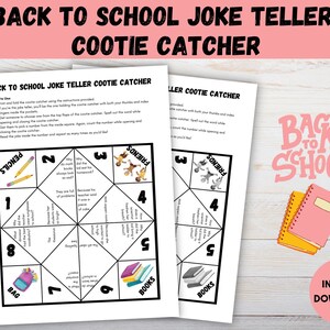 Barzelletta per il ritorno a scuola, modello per acchiappapidocchi, acchiappapidocchi stampabile, attività scolastica per bambini, lavoretto di carta stampabile, lavoretto scolastico