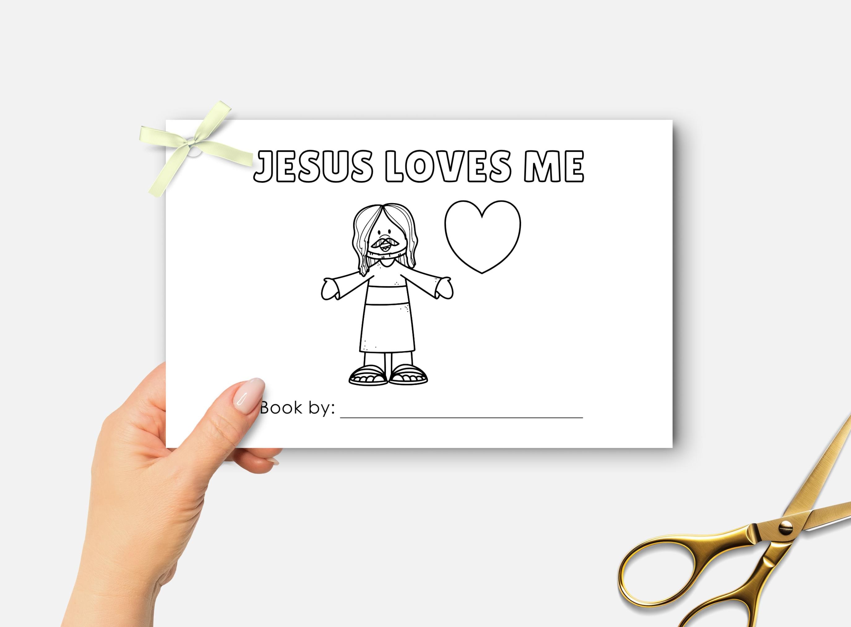 Jesus Loves Me, Bible Mini Book Printable, Christian Valentines Sunday ...