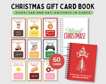 Christmas Gift Card Book, Personalized Holiday Gift Card Holder for Adult Kids, Editable Xmas Booklet, College Teen Teacher DIY Gift Idea
