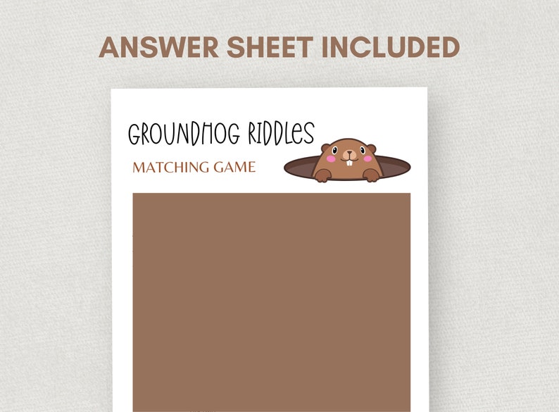 Groundhog Riddles, Fun Groundhog Party Game for Kids and Adults ...