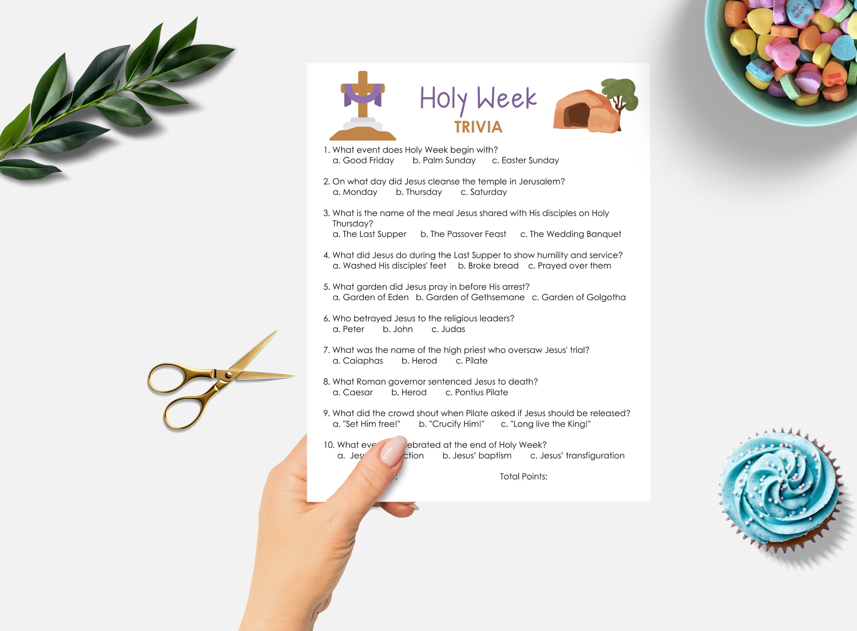 Holy Week Trivia, Printable Easter Story Game, Resurrection Trivia ...
