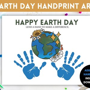 Earth Day Handprint, Earth Day, Earth Day Activities, Earth Day Printable, Handprint Art, Preschool Activities, Teacher Resources