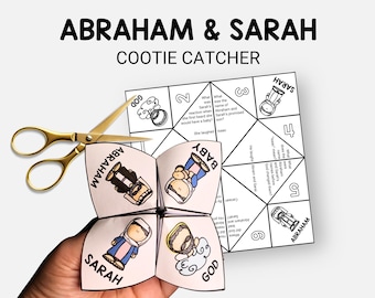 Abraham y Sara, Atrapa piojos bíblicos imprimible, Manualidad para niños de la escuela dominical, Adivino, Actividad de fe para la Escuela Bíblica de Verano, Educación cristiana en casa