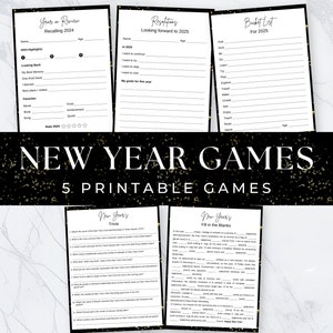 5 jeux à imprimer du Nouvel An, bilan de l'année, capsule temporelle, résolutions 2024, anecdotes, liste de souhaits, Saint-Sylvestre, activité familiale