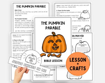 Christian Halloween, Pumpkin Parable Bible Lesson, Printable Fall Sunday School Crafts, Kids Autumn Bible Study, Religious Church Halloween