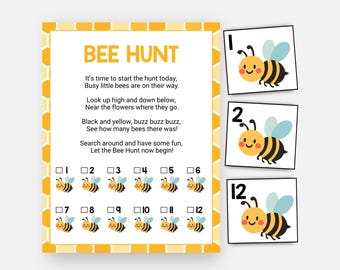 Bee Scavenger Hunt, Bug Hunt, Spring Games, Treasure Hunt, Kids Printable Spring Break Game, Spring Classroom Activity, Yard Games