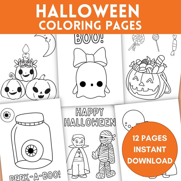 Halloween Coloring Pages, Kids Halloween Coloring Sheets, Halloween Activity, Coloring Pages, Toddler Coloring, Printable Coloring Pages- 12