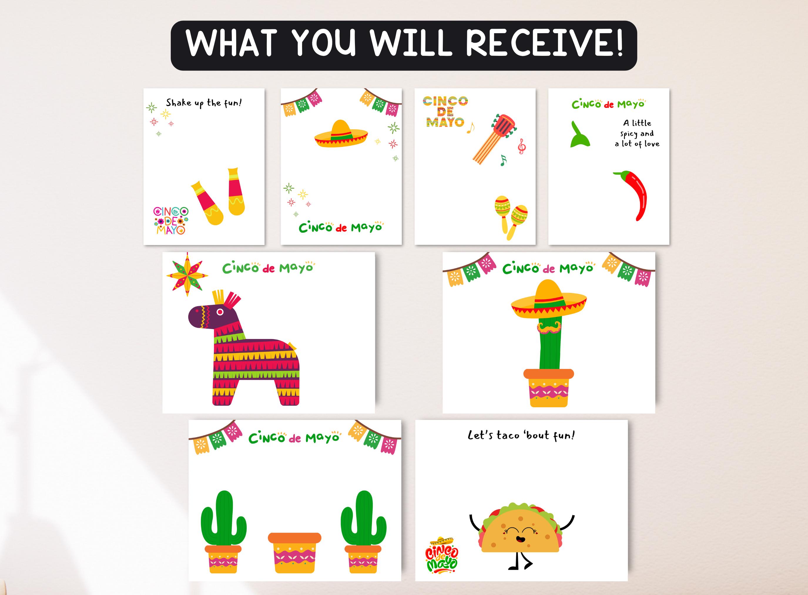 Cinco De Mayo Handprint Art Bundle, Mexican Fiesta Printable, Kids…