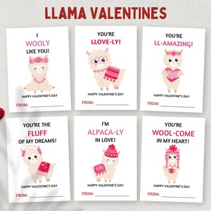 Llama Valentine, cartões de dia dos namorados para impressão em sala de aula, etiquetas para presentes de alunos, cartões de dia dos namorados para crianças na escola, cartões de dia dos namorados para crianças em idade pré-escolar