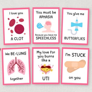 Infirmière Saint-Valentin, étiquettes-cadeaux imprimables pour la Saint-Valentin médecin, cartes médicales drôles de la Saint-Valentin pour infirmière autorisée, étudiant, employé de la santé, personnel, collègue
