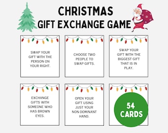 Christmas Gift Exchange Game, White Elephant Gift Exchange Cards, Yankee Swap Gift Exchange Cards, Holiday Present Swap Party Game, A1