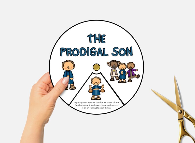 The Prodigal Son, Printable Bible Coloring Wheel, Sunday School Craft ...
