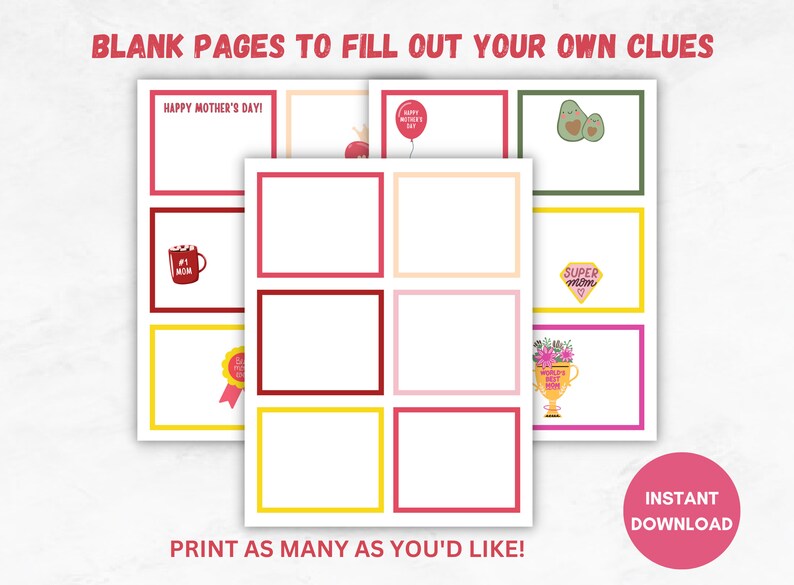 Mother's Day Scavenger Hunt, Indoor Treasure Hunt Clues, Surprise Present for Mom, Best Gift for Mum, Mothers Day Activity, Digital Download image 3