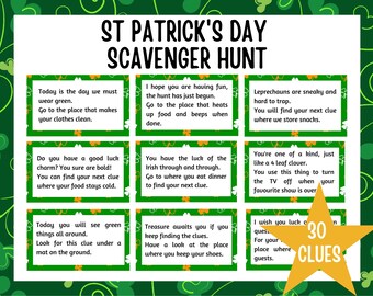 Chasse au trésor de la Saint-Patrick, chasse au trésor de la Saint-Patrick pour les enfants, jeux de la Saint-Patrick, jeux de la Saint-Patrick imprimables