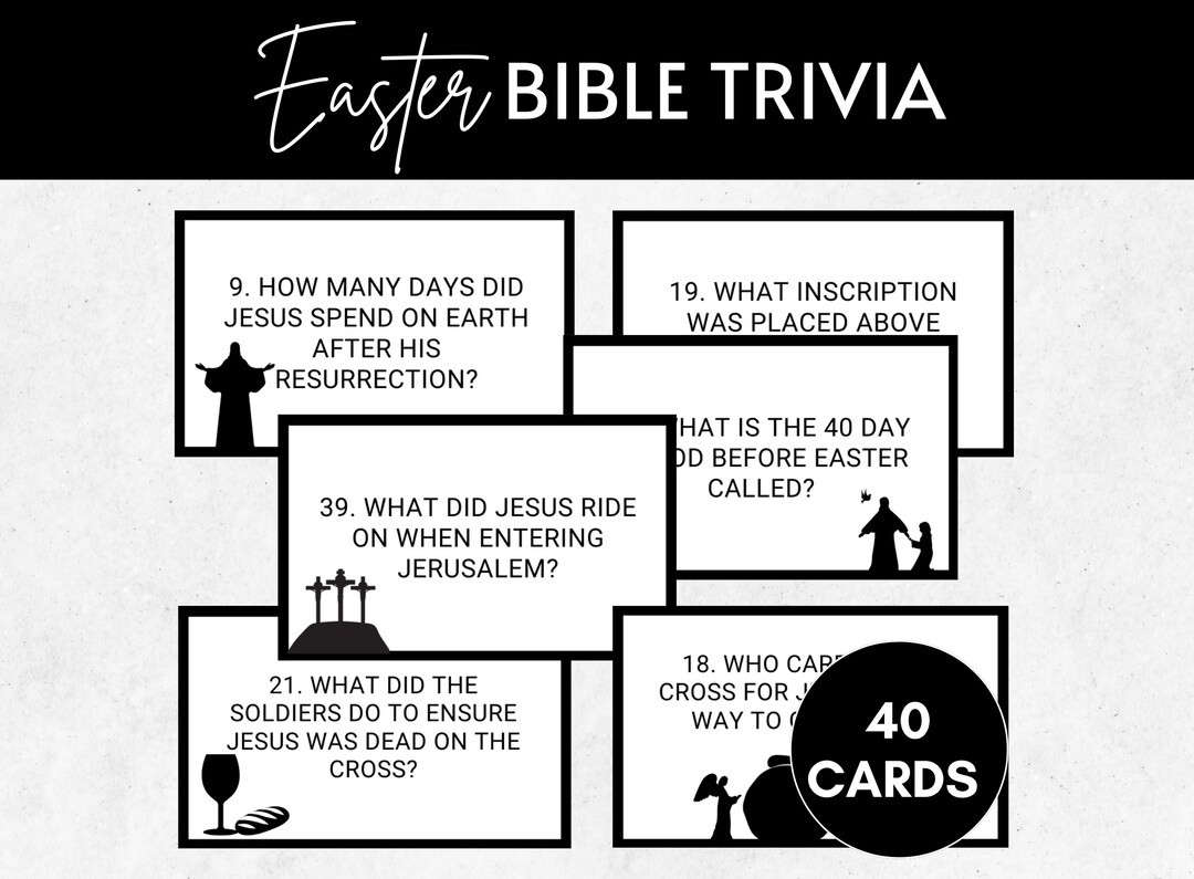 Easter Bible Trivia Printable Sunday School Activity the Easter Story Easter Bible Trivia Printable Sunday School Activity the Easter Story
