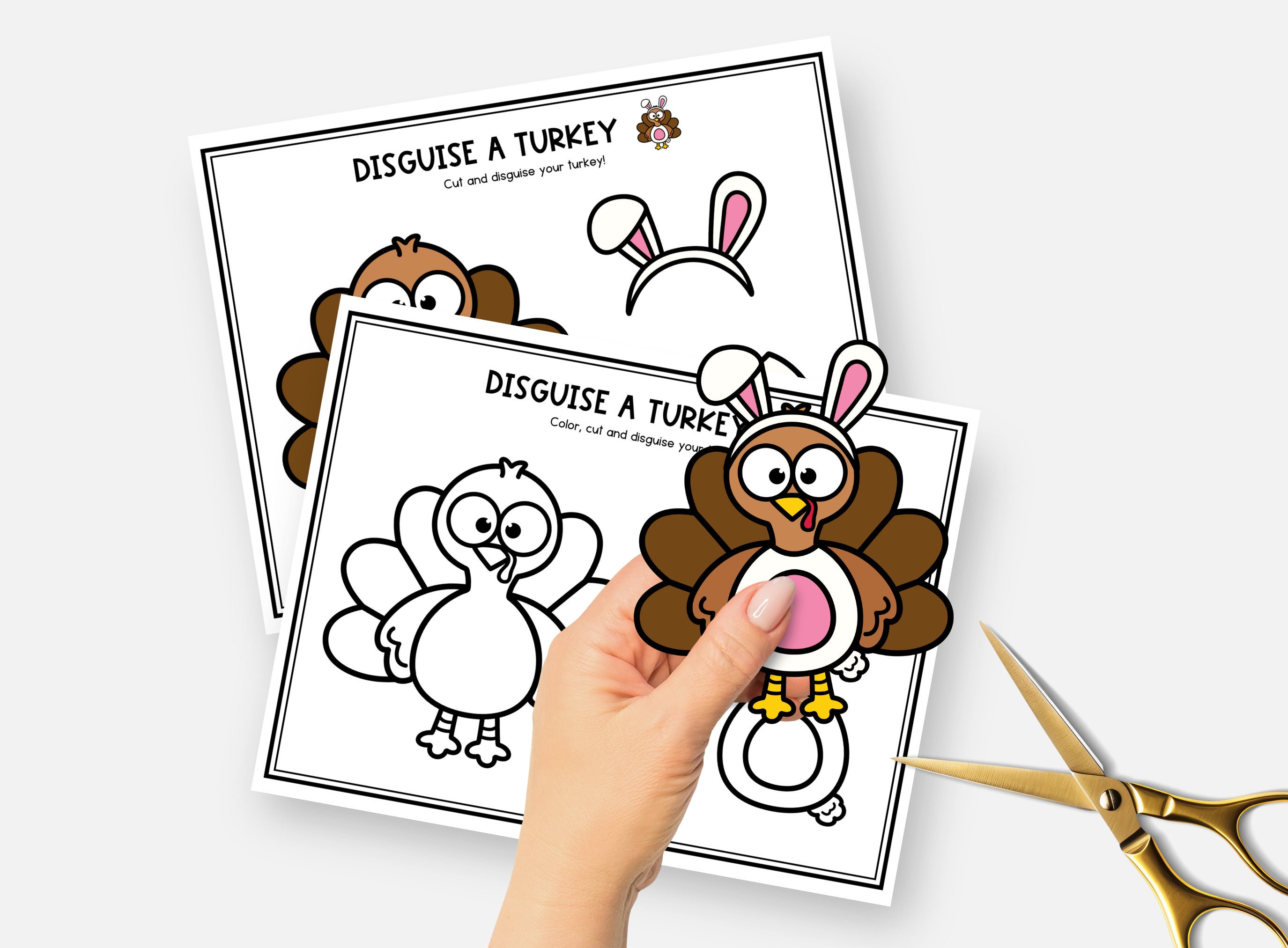 disguise a turkey, bunny disguise, turkey in disguise project