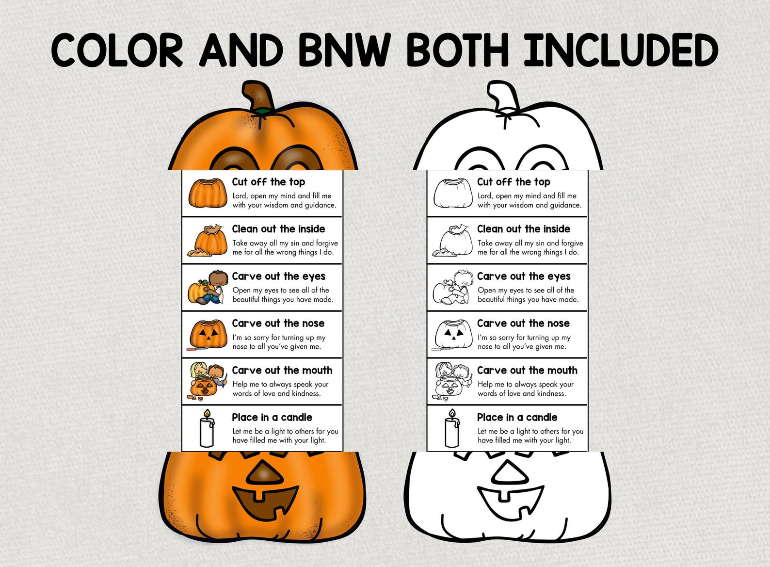 Pumpkin Carving Christian Halloween Activity, Printable Pumpkin Prayer ...