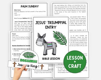 Palm Sunday Bible Lesson, Triumphal Entry, Holy Week Printable, Christian Easter, Kids Sunday School, The Easter Story, Church Activity