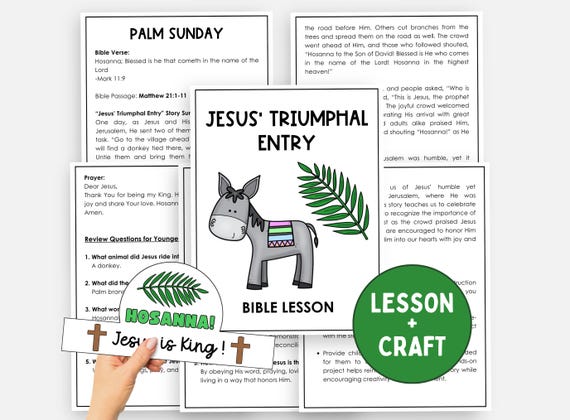 Palm Sunday Bible Lesson, Triumphal Entry, Holy Week Printable, Christian Easter, Kids Sunday School, The Easter Story, Church Activity