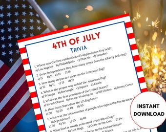 4th of July Trivia, Fourth Of July Trivia, 4th of July Games, Fourth of July Games, Independence Day Games, Patriotic Party, Trivia