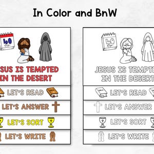 Jesus is Tempted in the Desert, Bible Flipbook Printable, Sunday School ...