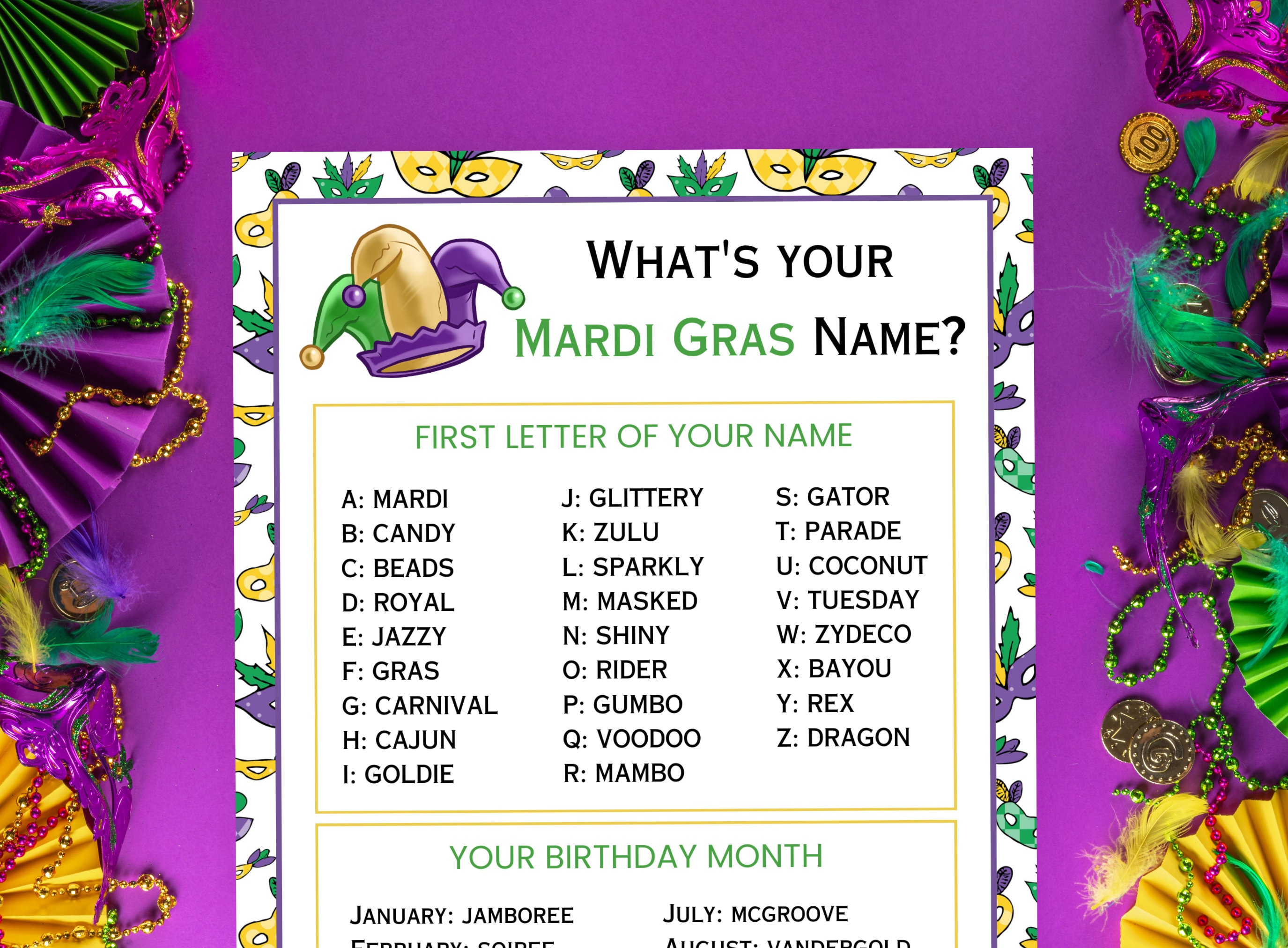 mardi gras name origin