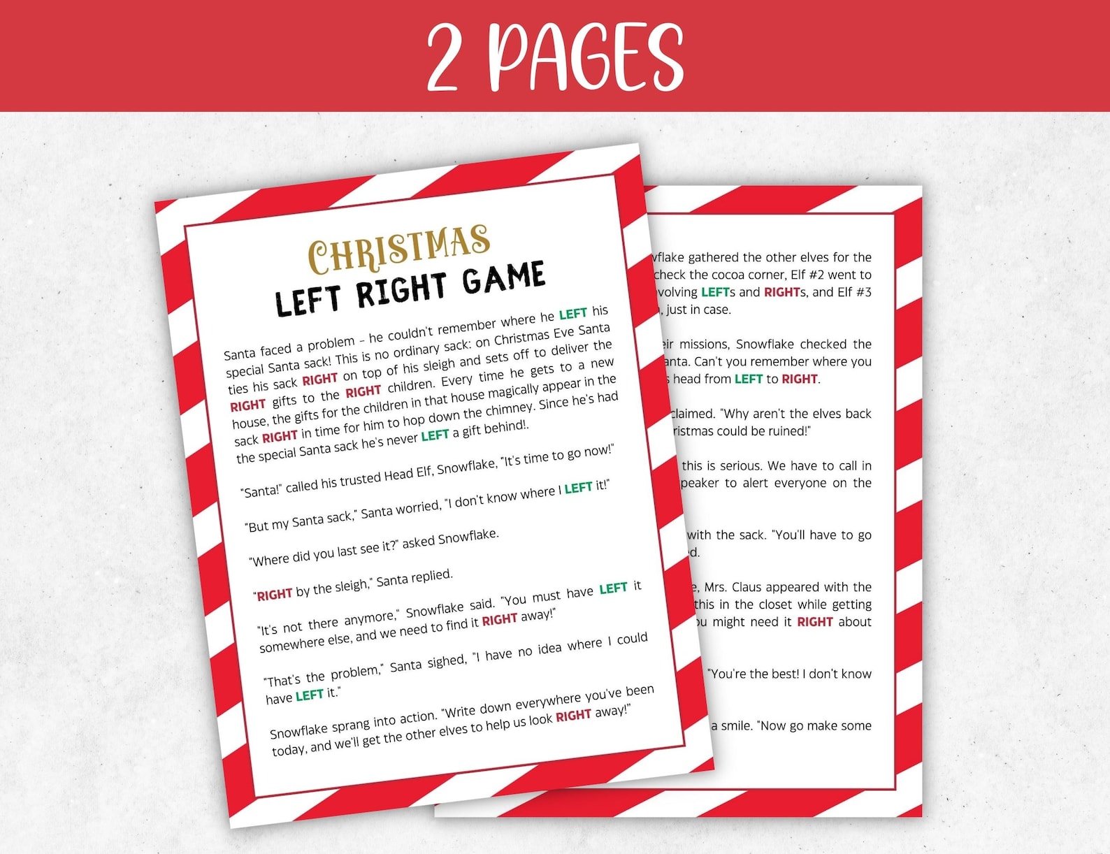 Christmas Left Right Game, Gift Exchange Game, Christmas Party Game