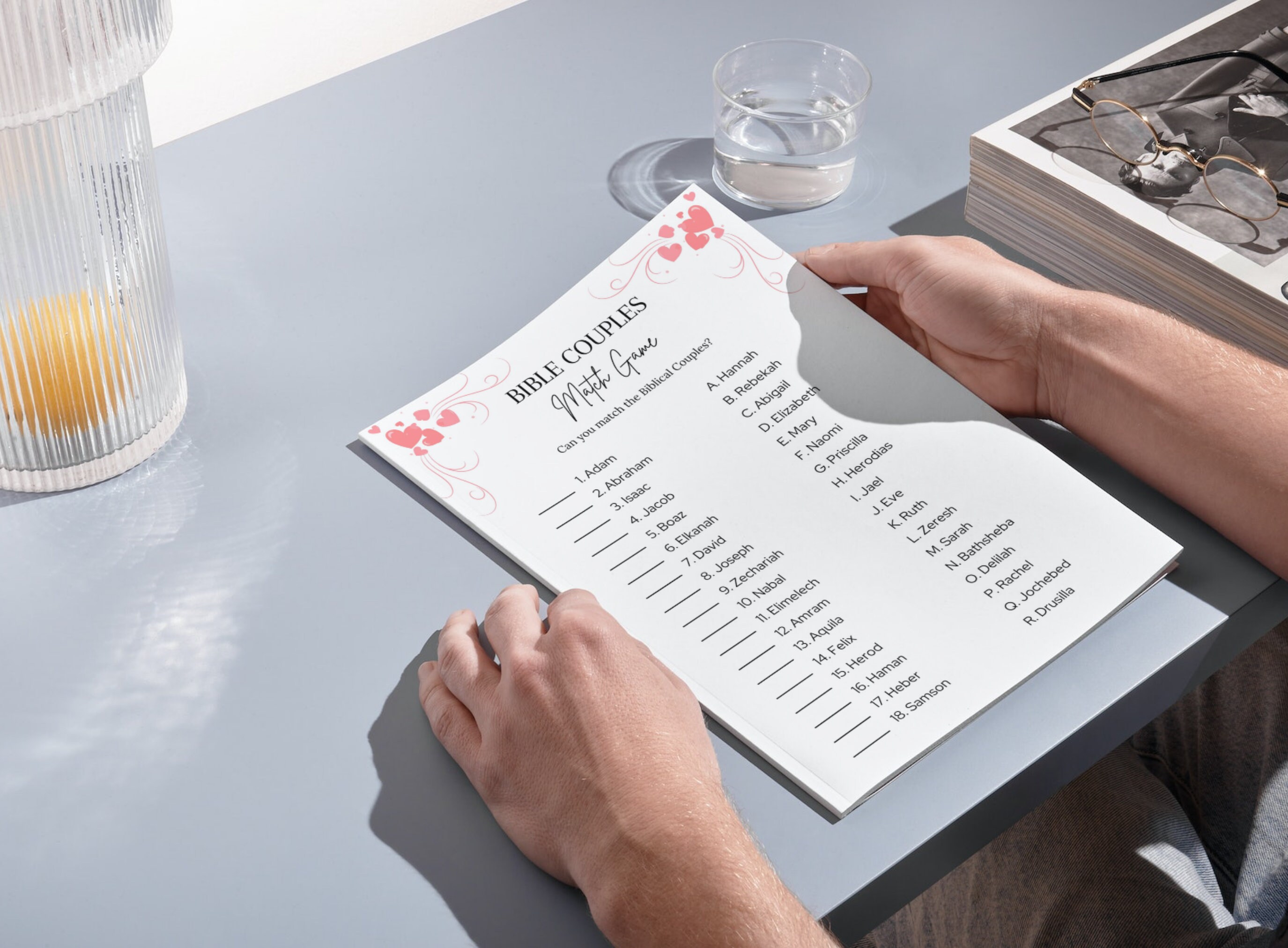 Bible Couples Match Game, Printable Valentines/galentines Day Games for ...