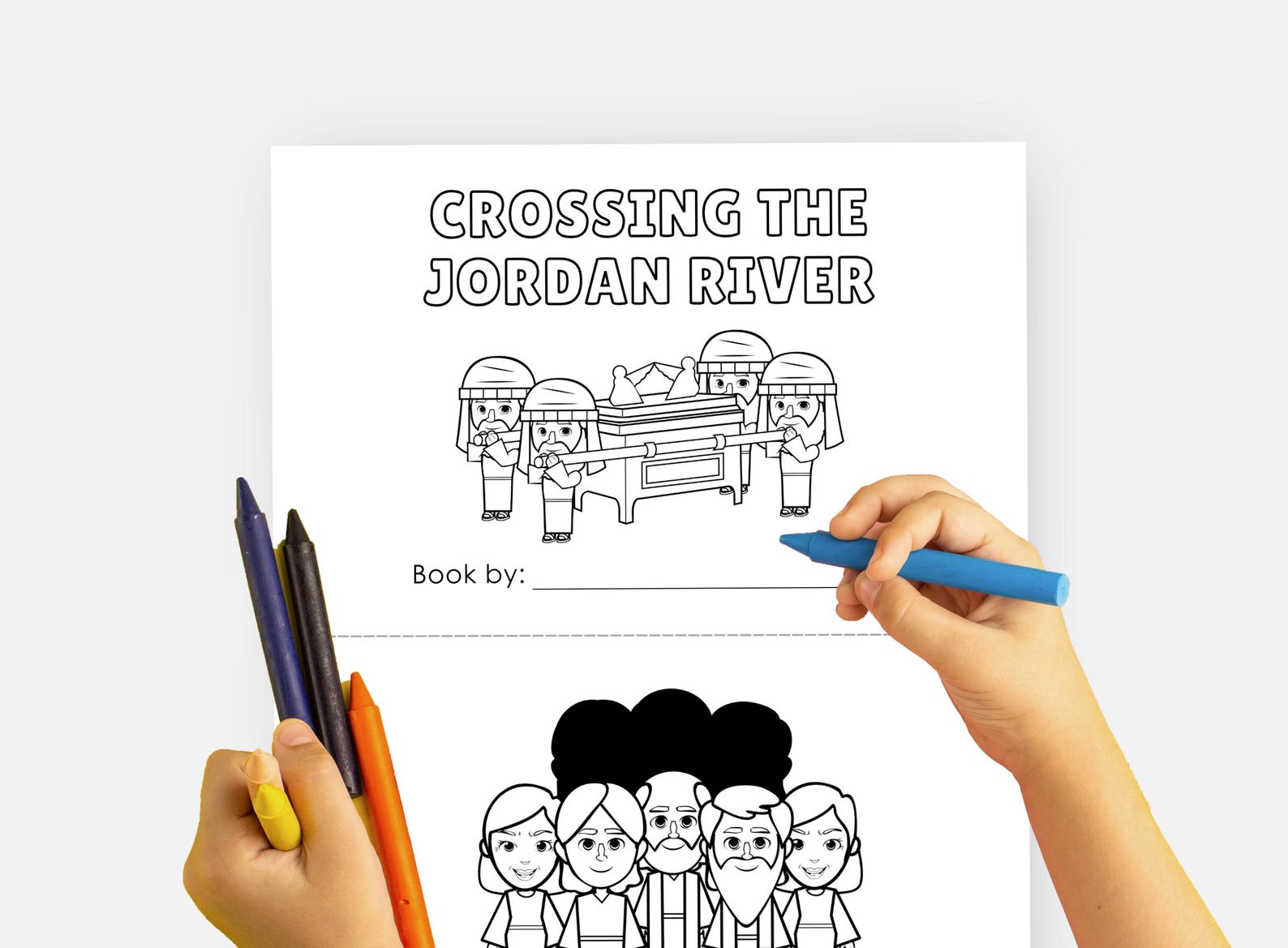 Crossing the Jordan River, Printable Mini Bible Book, Sunday School