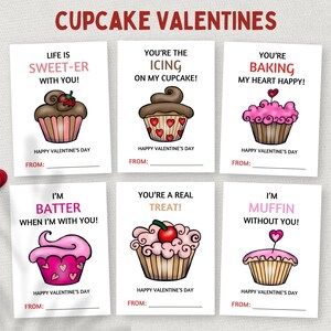Cupcake Valentinstag, druckbare Klassenzimmer Valentinstag, Schüler Geschenkanhänger, Kinder Schule Valentinstag Karten, Vorschule Kleinkind Kuchen Valentinstag