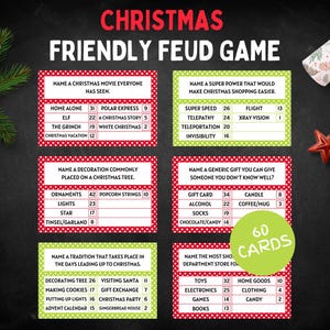 Christmas Friendly Feud Game, Holiday Feud, Xmas Trivia, Fun Printable Group Activity, Family Game Night, Friendsmas Party Game