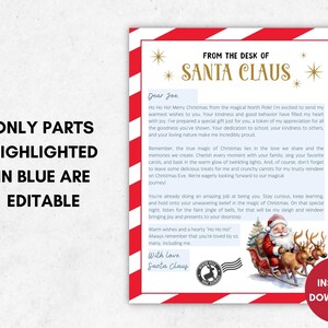 Editable Santa Letters, Personalized Santa Letter, Letter From Santa ...