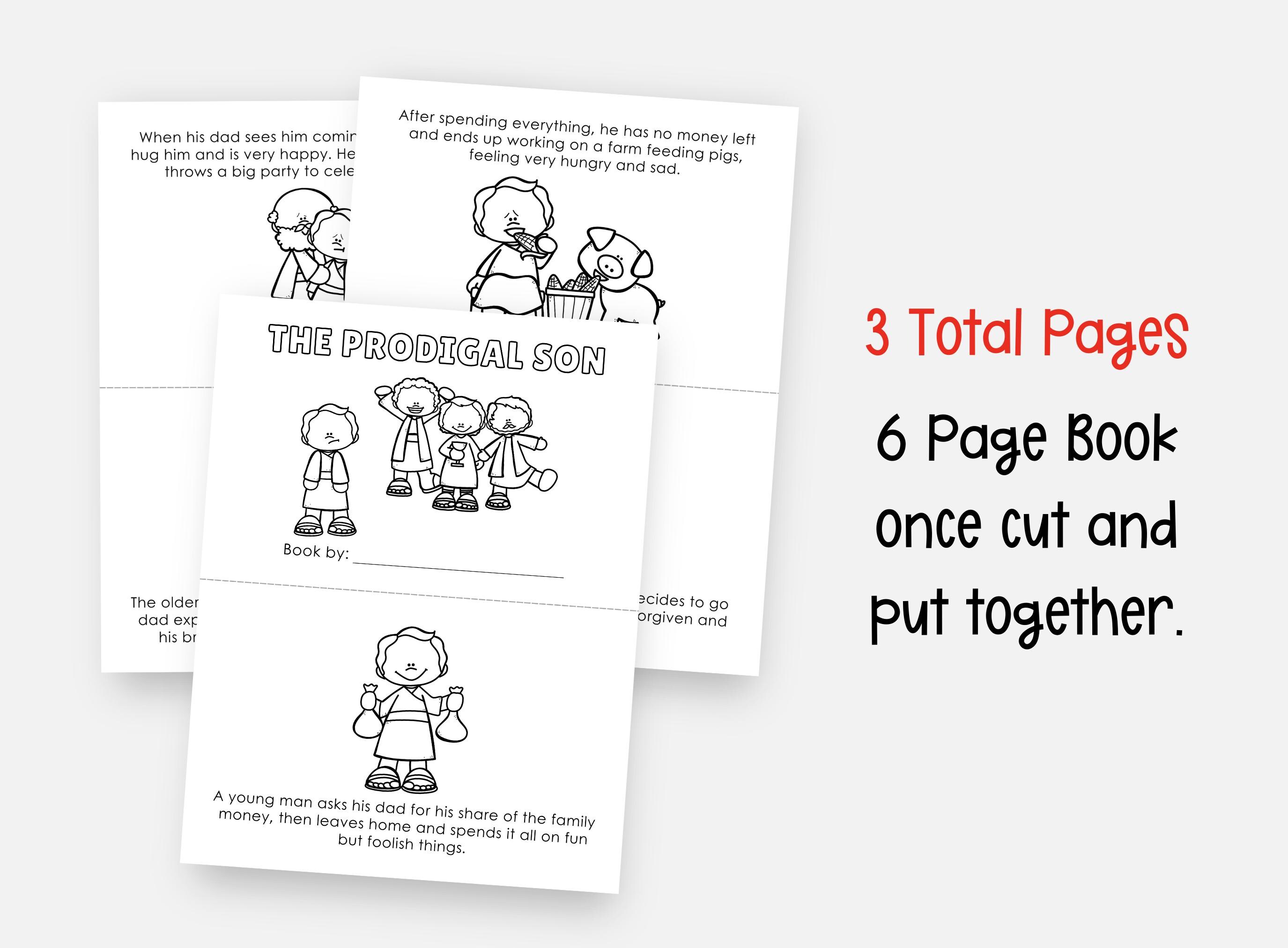 Parable of the Prodigal Son, Printable Mini Bible Book, the Lost Son ...