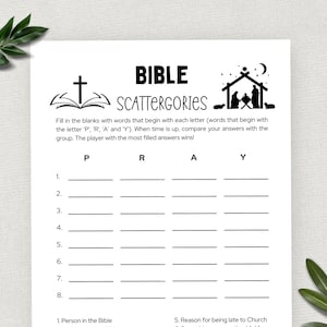 Printable Bible Scattergories, Bible Games, Fun Christian Youth Group ...