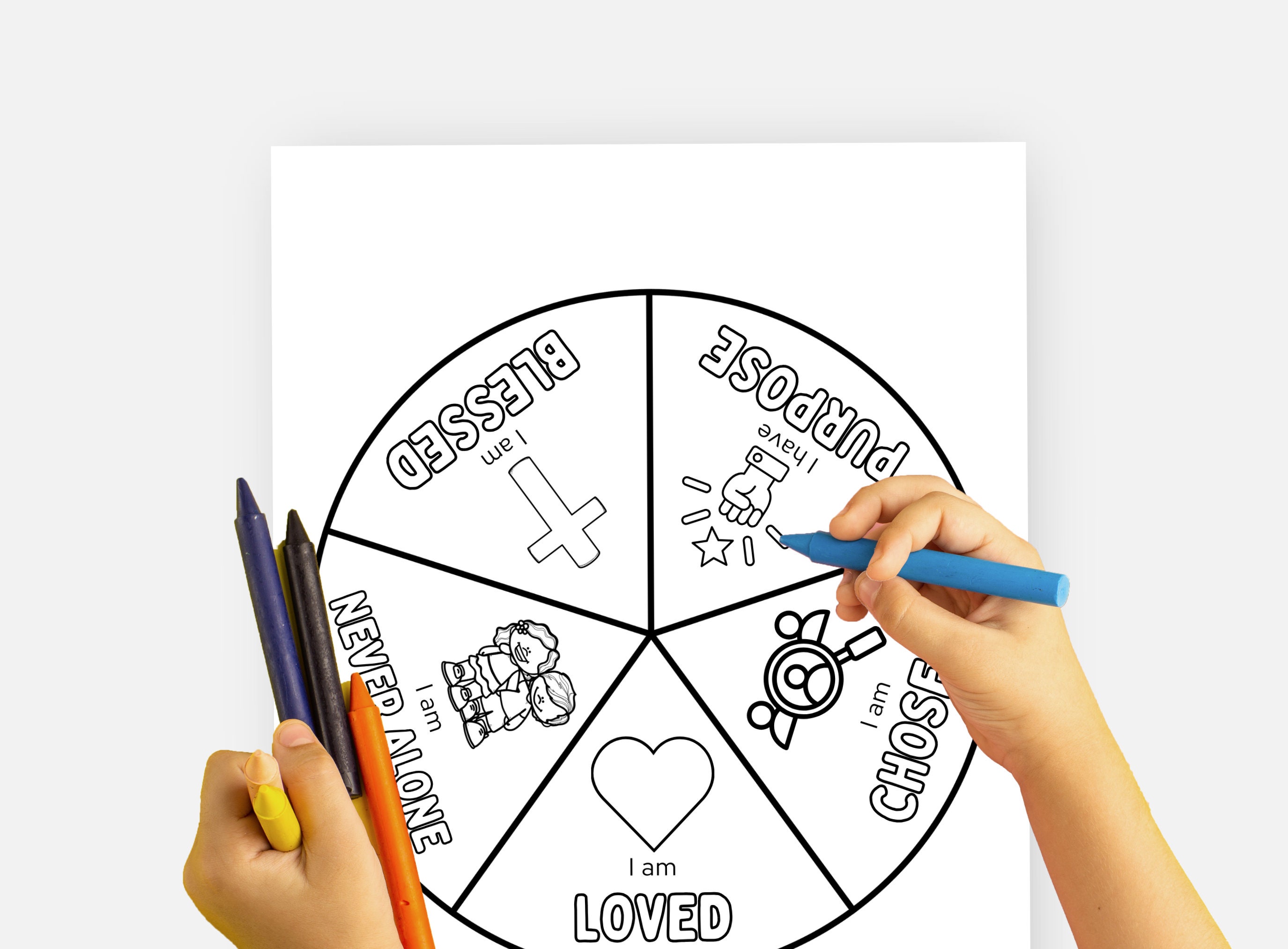 Who I Am in Christ, Printable Bible Coloring Wheel, Identity in Christ ...