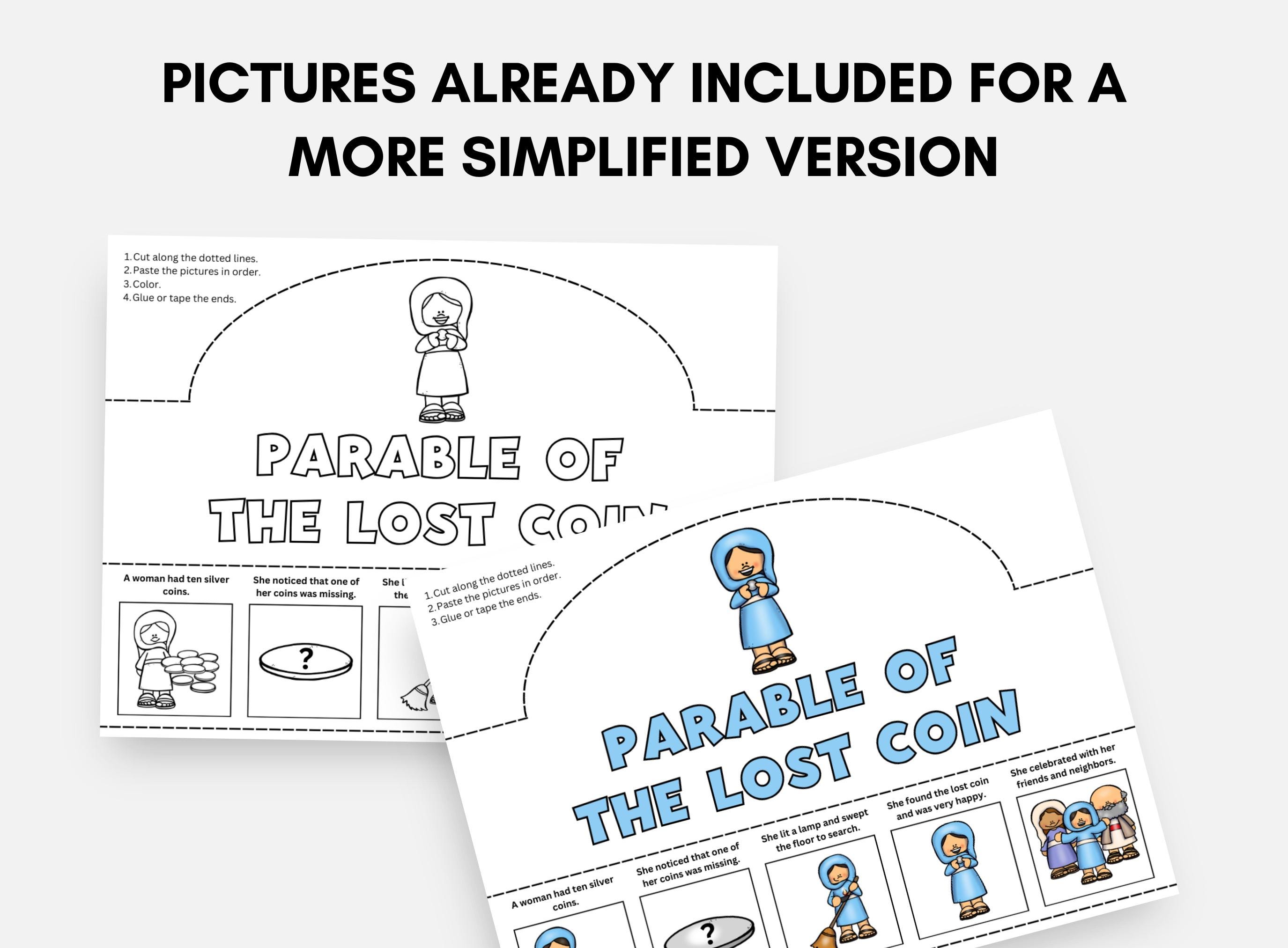 Parable of the Lost Coin Bible Crown, Printable Faith Sequencing ...