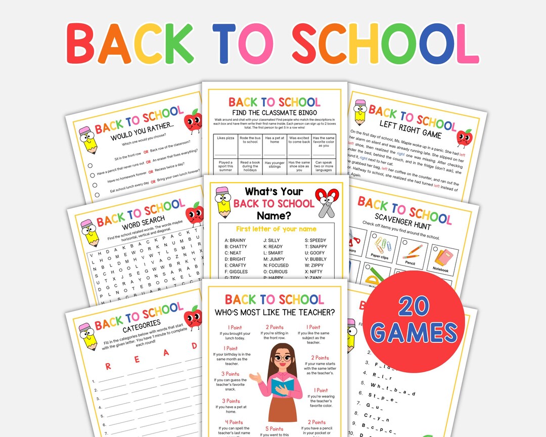 20 Back to School Games, First Day of School Icebreaker Activities ...