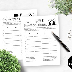 Printable Bible Scattergories, Bible Games, Fun Christian Youth Group ...